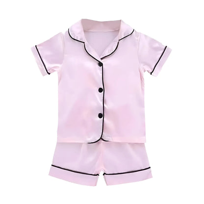 Rose Pyjamas en soie pour enfants