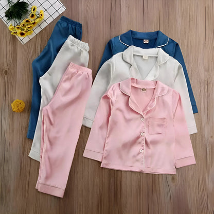 Rose Pyjamas en soie pour enfants