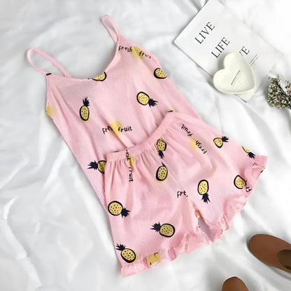 Rose Pyjamas pour femmes avec des imprimés colorés