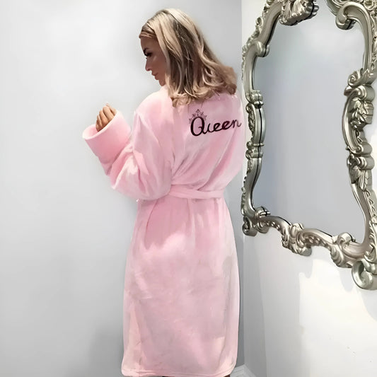 Rose Robe "Reine" en peluche pour femmes