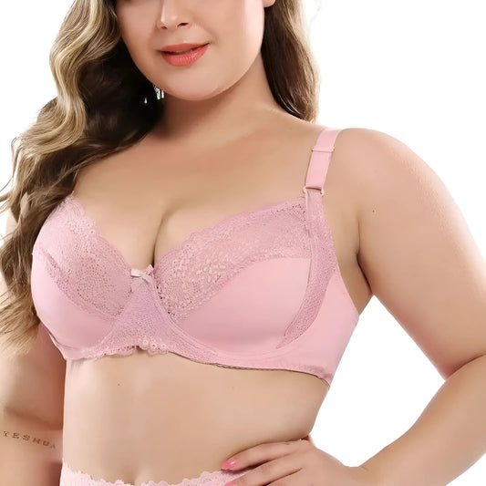 Rose Soutien-gorge en dentelle grandes tailles