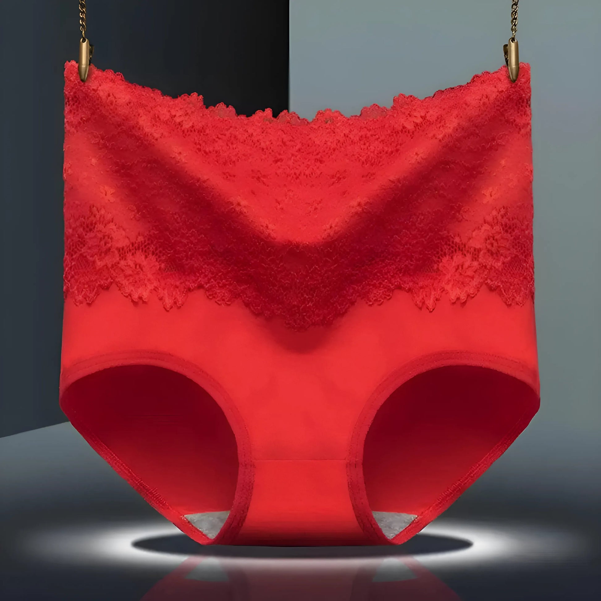 Rouge Culotte haute en dentelle