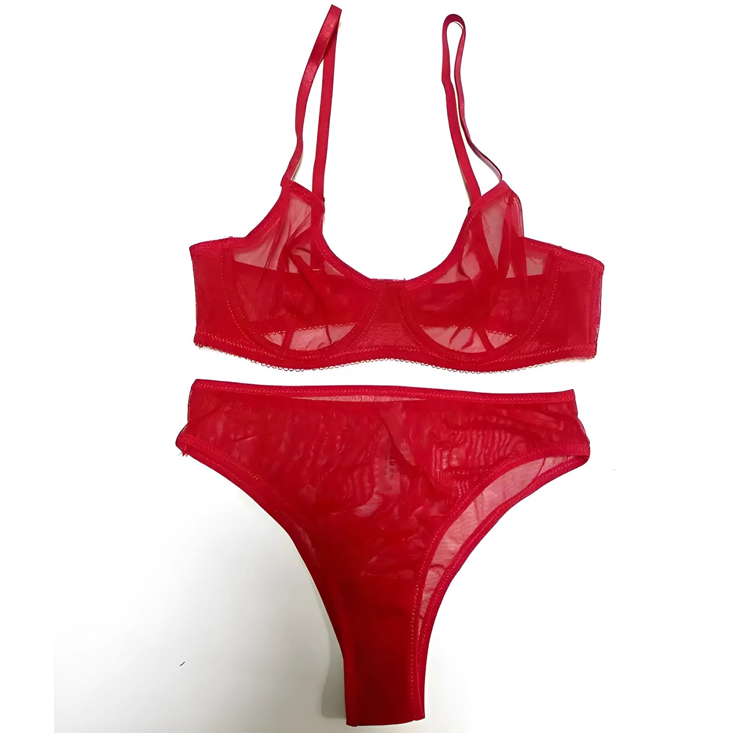 Rouge Ensemble de lingerie en fine maille