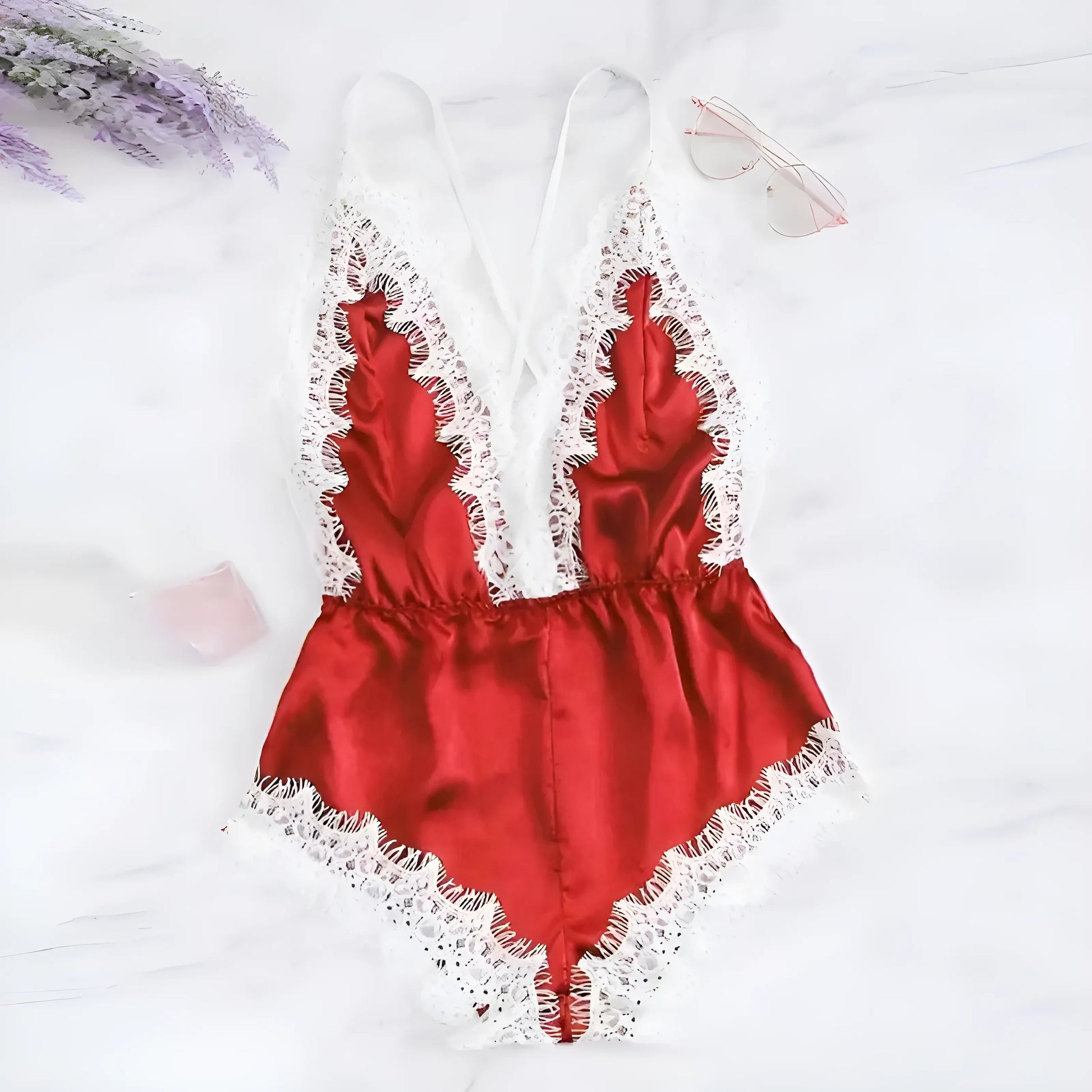 Rouge Pyjama une pièce pour femmes