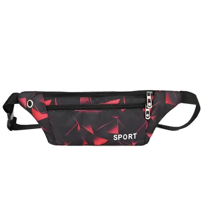 Rouge Sac de taille de course en motifs