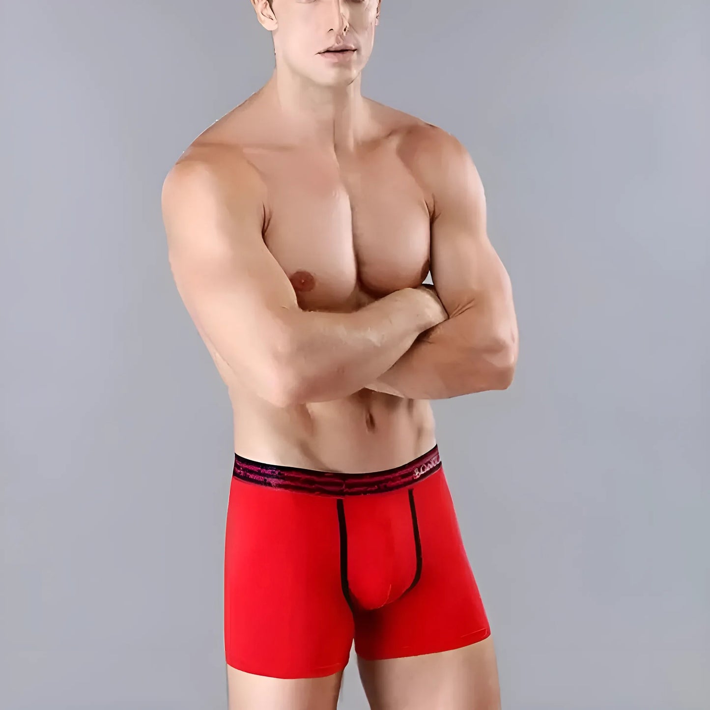 Rouge Shorts boxers longs pour hommes