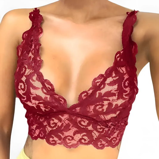 Rouge Soutien-gorge en dentelle