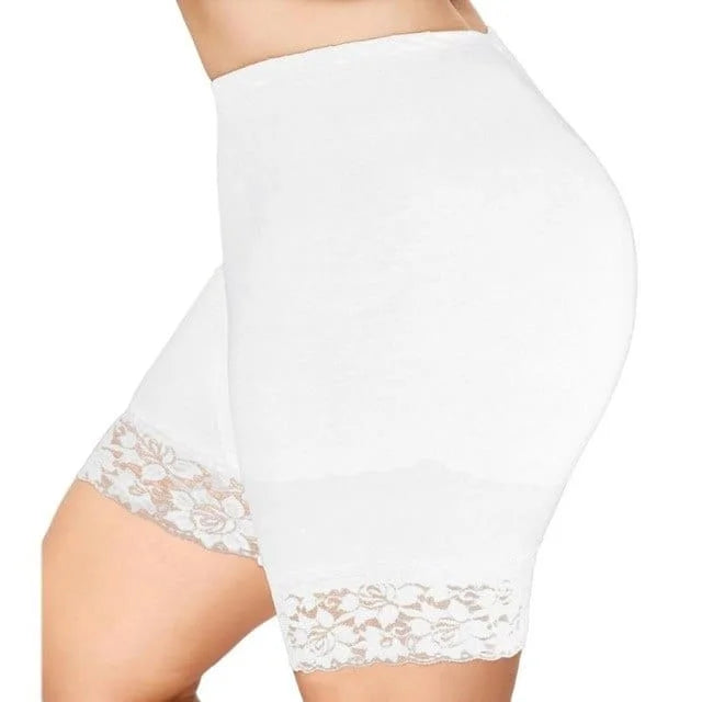 Short amincissant avec finition en dentelle - blanc / s