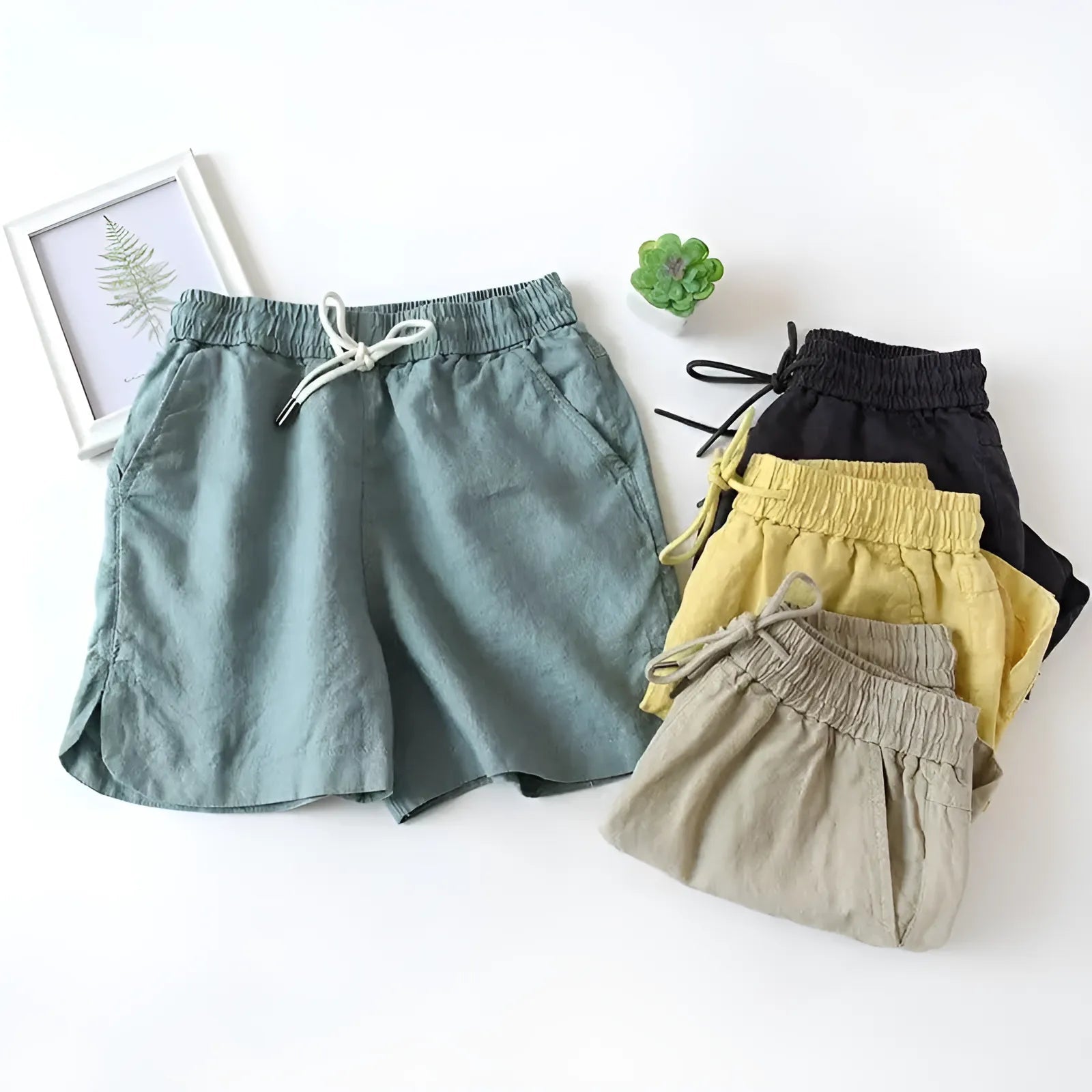  Shorts de sommeil amples avec taille à nouer