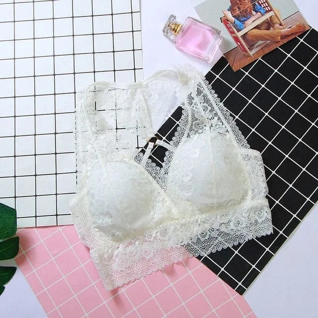 Soutien-gorge couvrant en dentelle - blanc / universel