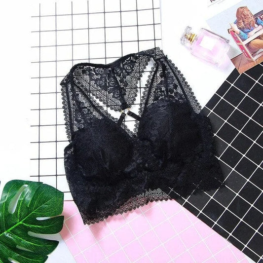 Soutien-gorge couvrant en dentelle - noir / universel