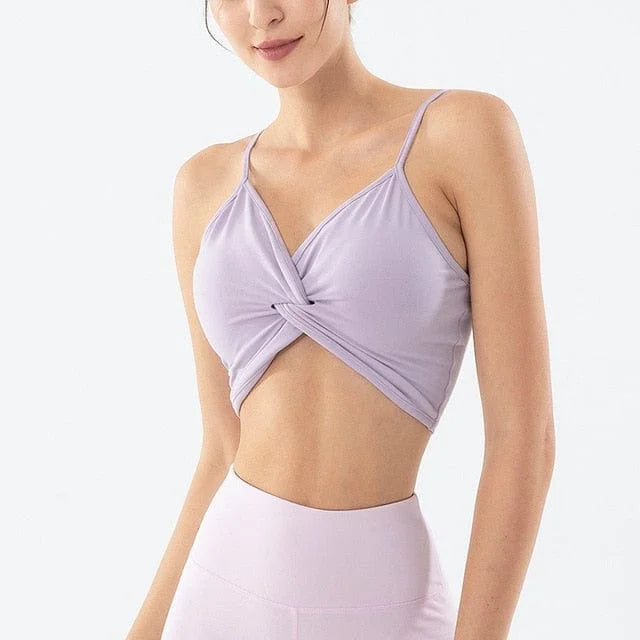 Soutien-gorge de sport avec des bretelles fines - violet / s