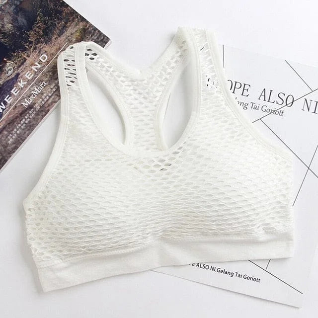 Soutien-gorge de sport avec maille - blanc / universel