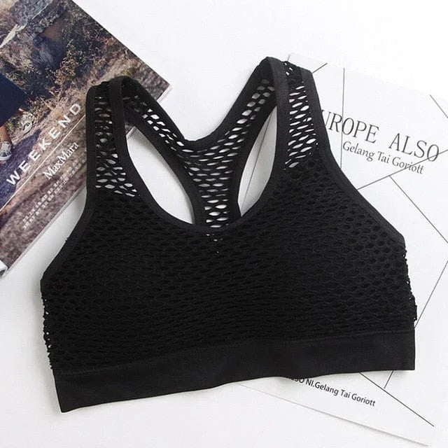 Soutien-gorge de sport avec maille - noir / universel