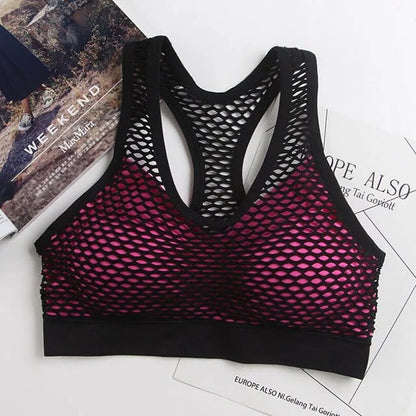 Soutien-gorge de sport avec maille - rouge / universel