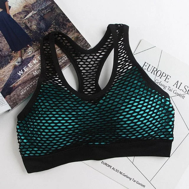 Soutien-gorge de sport avec maille - vert / universel