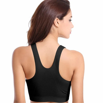 Soutien-gorge de sport respirant avec fermeture éclair