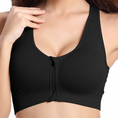 Soutien-gorge de sport respirant avec fermeture éclair - noir / s