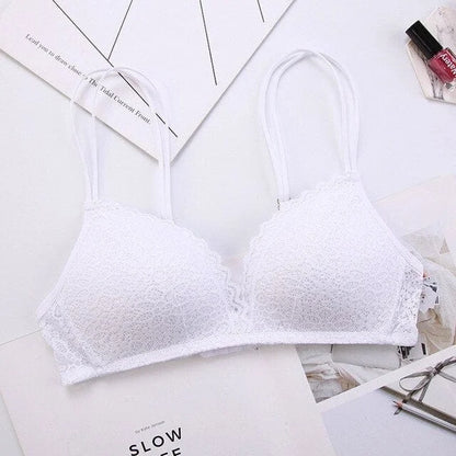 Soutien-gorge en dentelle à double bretelle - blanc / 85a