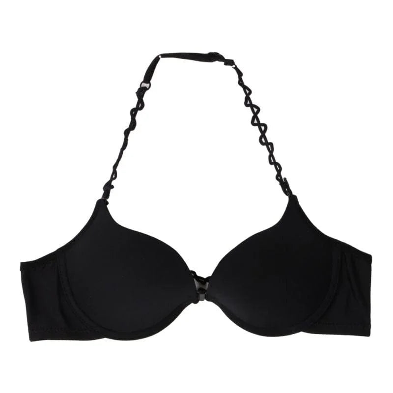 Soutien-gorge en dentelle à fermeture avant - noir / 85b