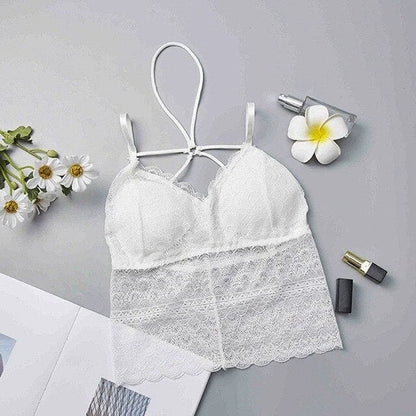 Soutien-gorge en dentelle avec bonnet abaissé - blanc / universel