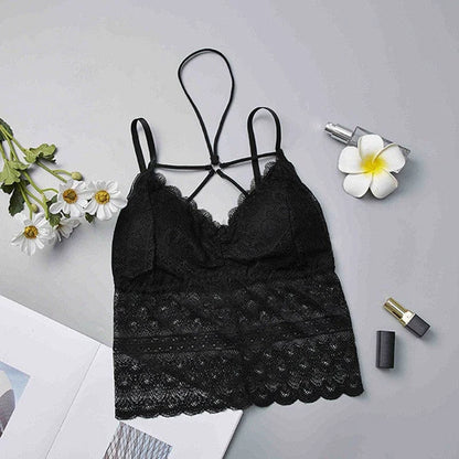 Soutien-gorge en dentelle avec bonnet abaissé - noir / universel