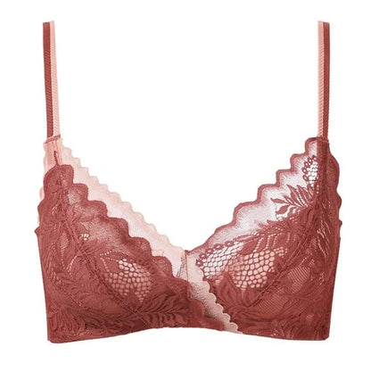 Soutien-gorge en dentelle bralette - rouge / s