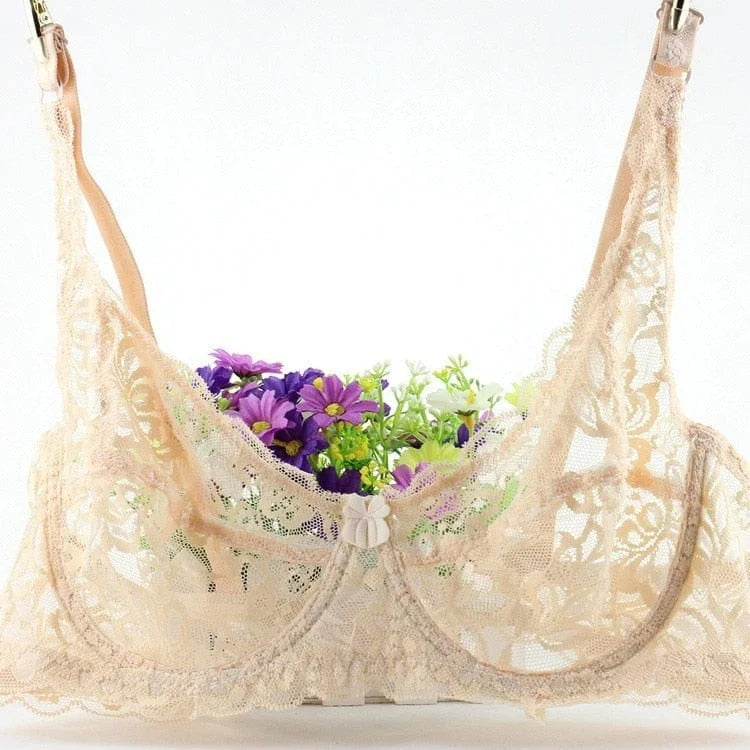 Soutien-gorge en dentelle classique - beige / 90b