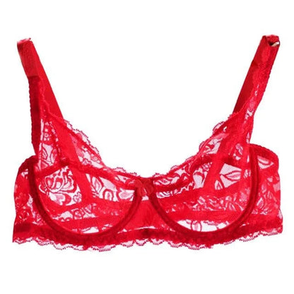 Soutien-gorge en dentelle classique - rouge / 90b