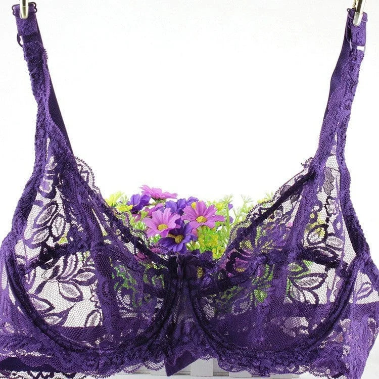 Soutien-gorge en dentelle classique - violet / 90b