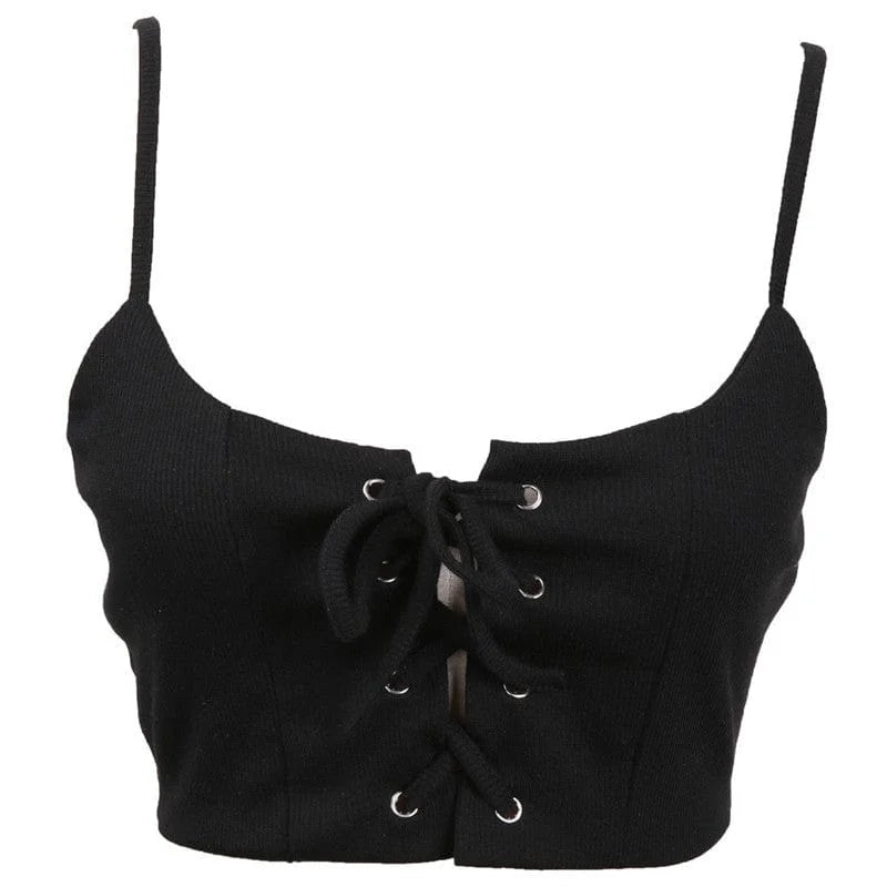 Soutien-gorge en forme de haut avec nœud - noir / s