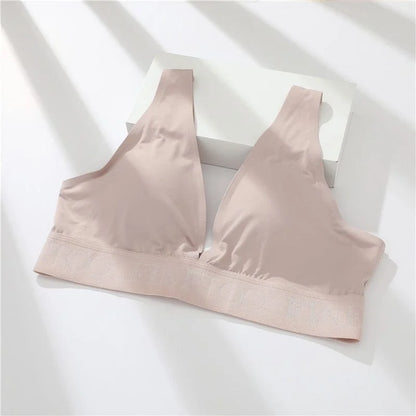 Soutien-gorge lisse à décolleté en v - beige / s