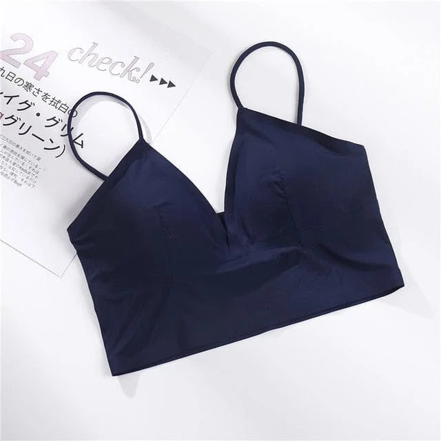 Soutien-gorge lisse avec des bonnets bas - bleu marine / universel