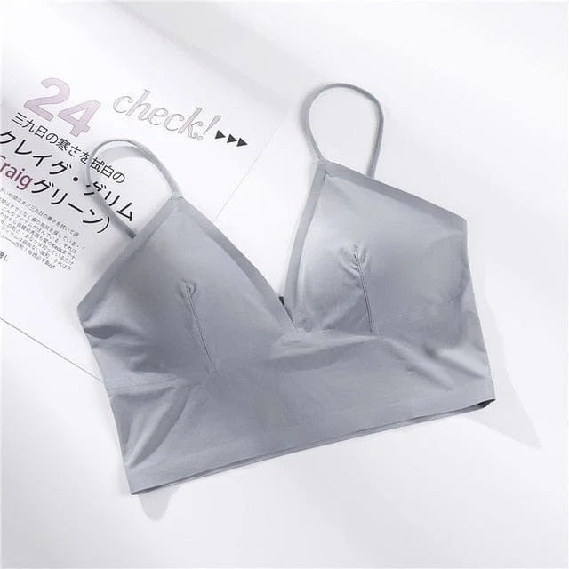 Soutien-gorge lisse avec des bonnets bas - gris / universel