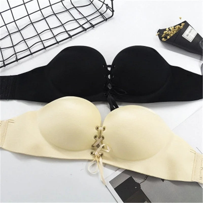 Soutien-gorge push-up avec cordon de serrage et bretelles amovibles