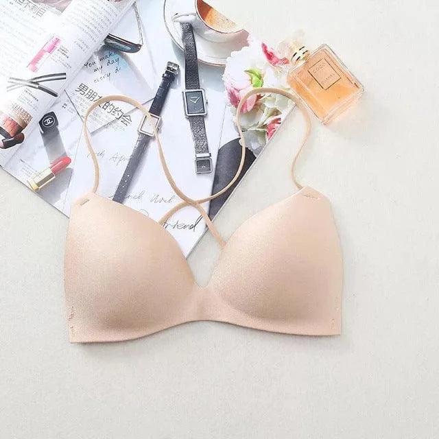 Soutien-gorge push-up avec des bretelles - beige / universel