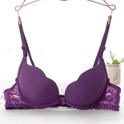 Soutien-gorge push-up avec lacets en dentelle - violet / 85a