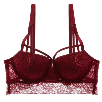 Soutien-gorge push-up en dentelle avec bretelles décoratives