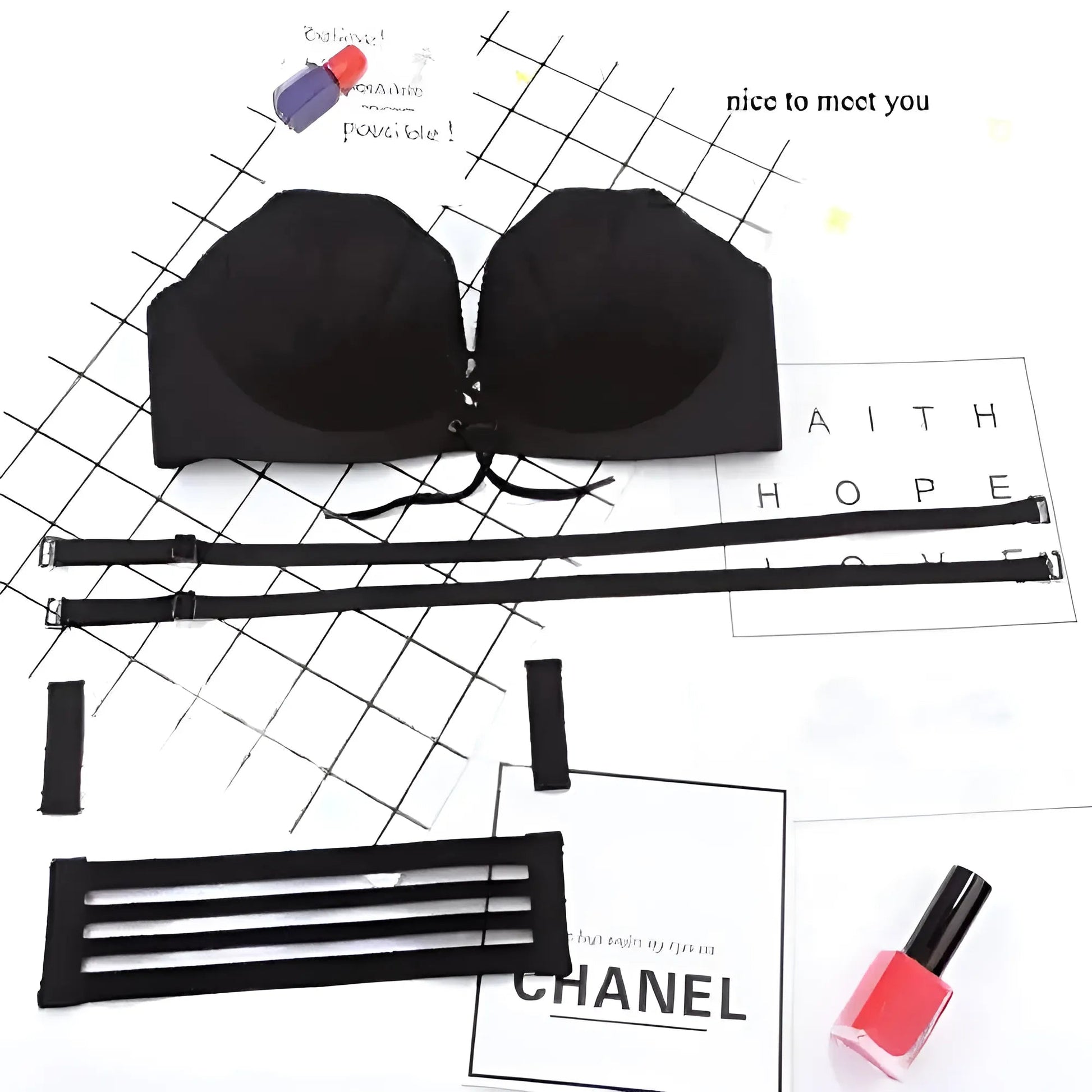  Soutien-gorge push-up en forme de coquillage avec bretelles réglables et bretelles amovibles