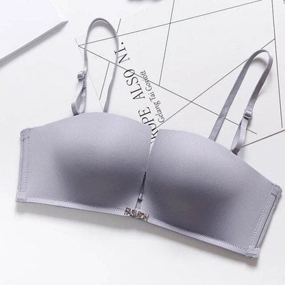 Soutien-gorge push-up simple avec des bretelles amovibles - gris / 85a