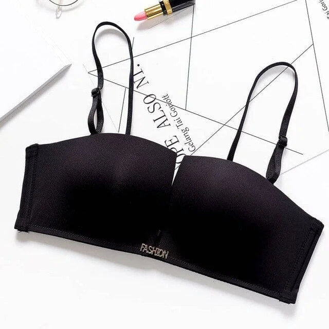 Soutien-gorge push-up simple avec des bretelles amovibles - noir / 85a