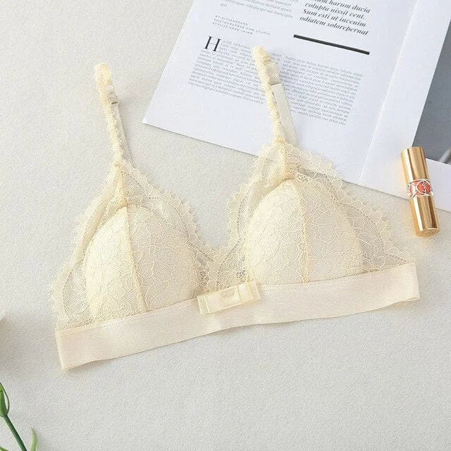 Soutien-gorge triangle en dentelle - beige / universel