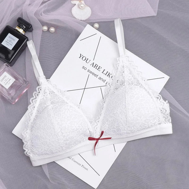 Soutien-gorge triangle en dentelle - blanc / 85b