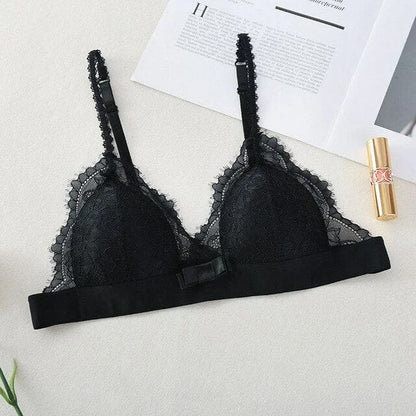 Soutien-gorge triangle en dentelle - noir / universel