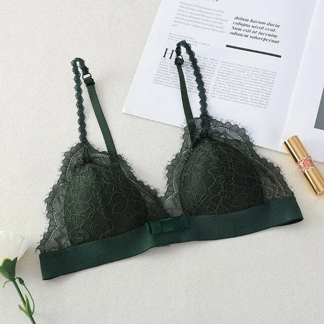 Soutien-gorge triangle en dentelle - vert / universel