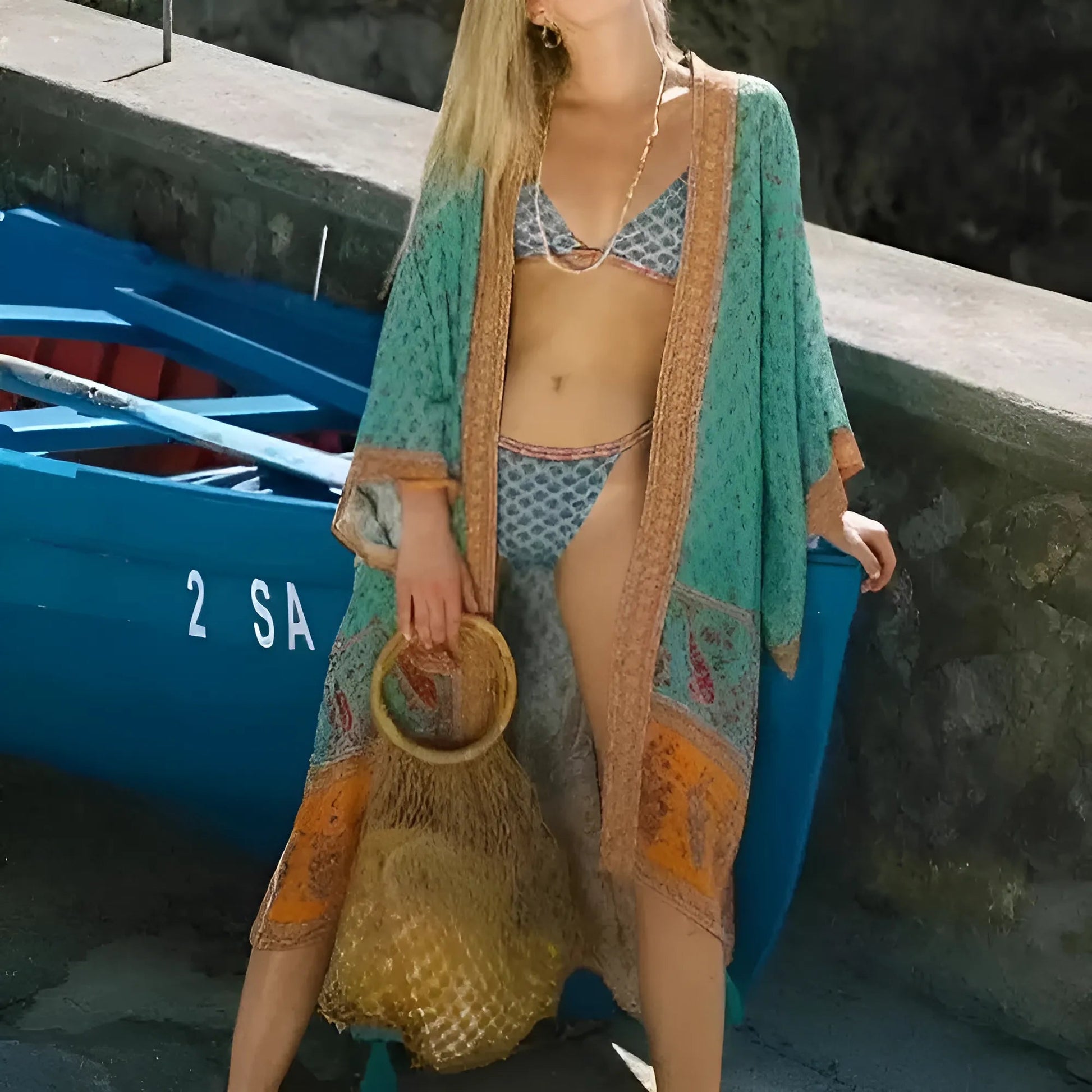  Style de plage vintage kimono