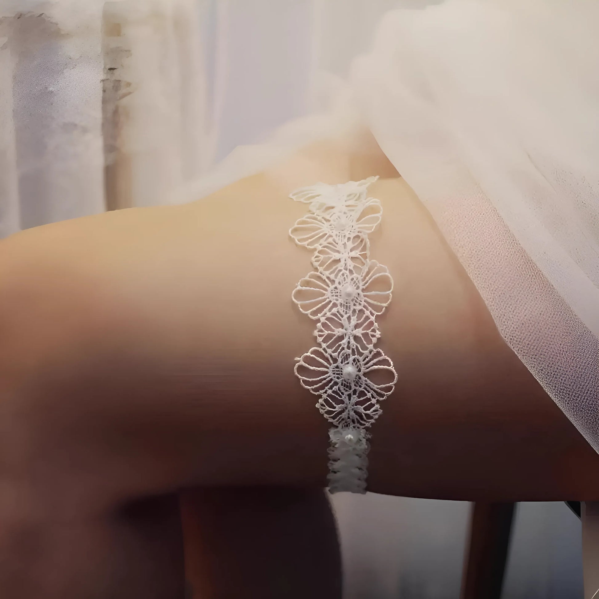 Titre par défaut Jarretière de mariage délicate