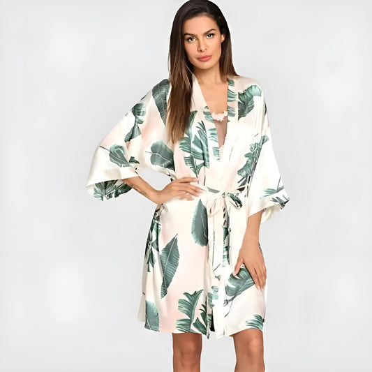 Vert Imprimé tropical poncho pour femmes