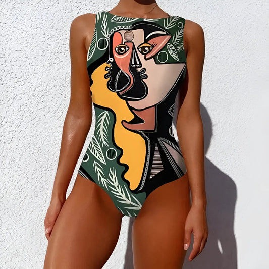 Vert Maillot de bain une pièce moderne