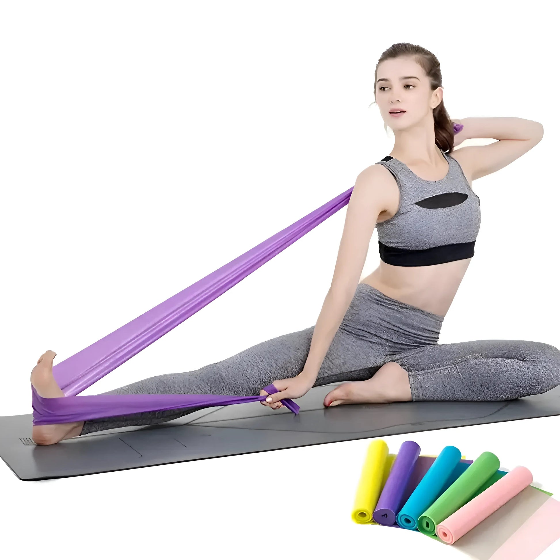 Violet 1,5 m Bande de résistance pour le yoga